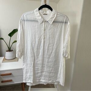 Barena Oversized White Linen Polo size EU50